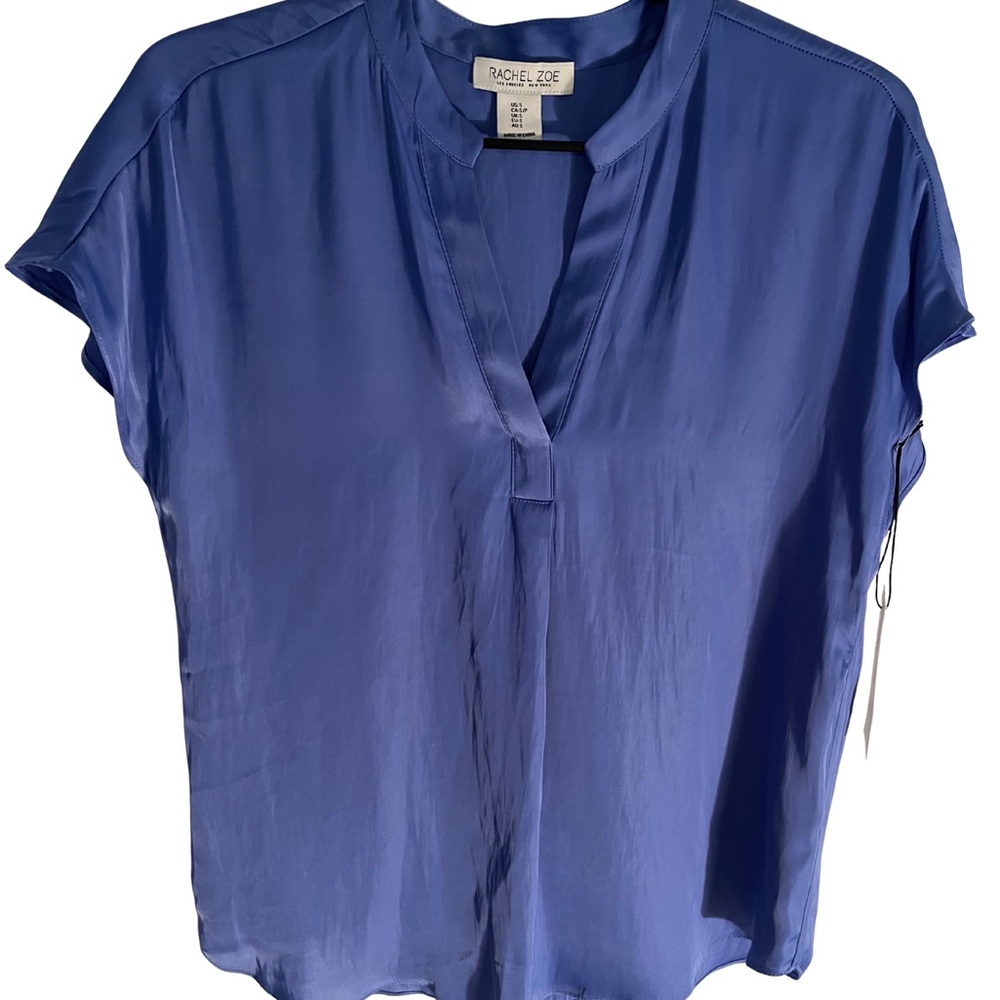 Rachel Zoe Blue Blouse 100% Polyester Women's Size Small